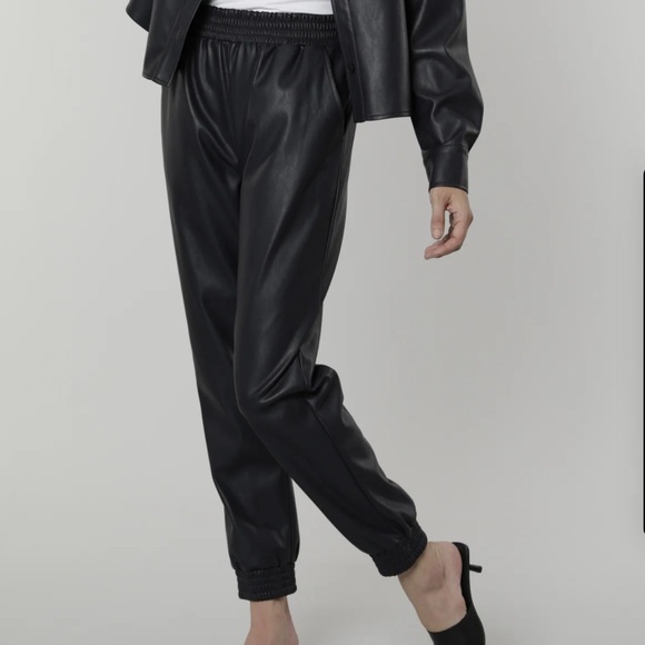 Dolce Cabo Pants - Dolce Cabo Burgandy Wine Faux Leather Jogger Pants Women’s Medium